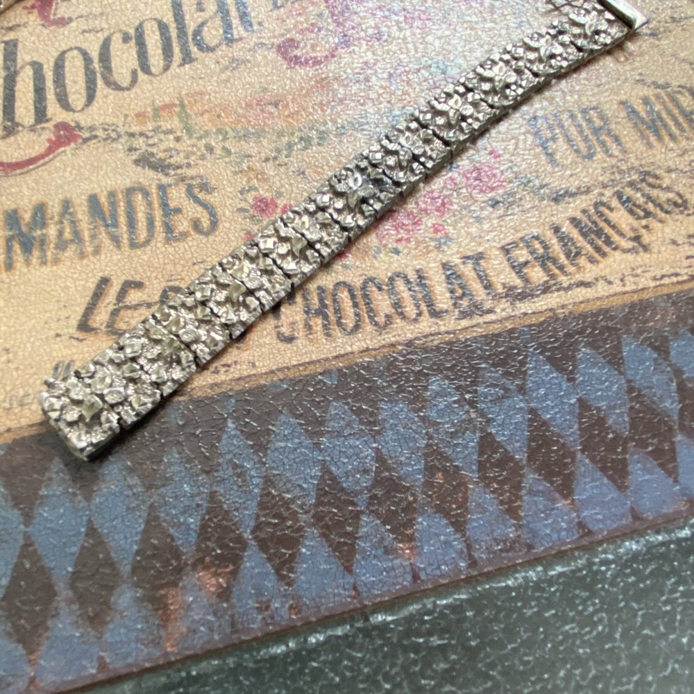 Men’s sterling silver nugget bracelet